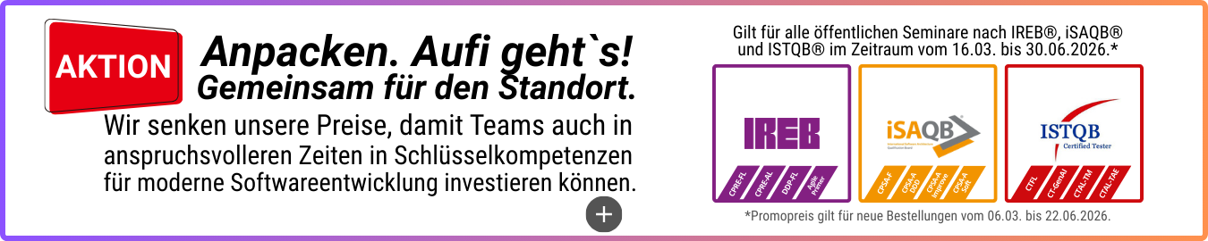 Banner Aktion Anpacken. Aufi gehts. Wir senken unsere Preise.